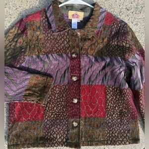 Colorful Patchwork vintage Jacket L